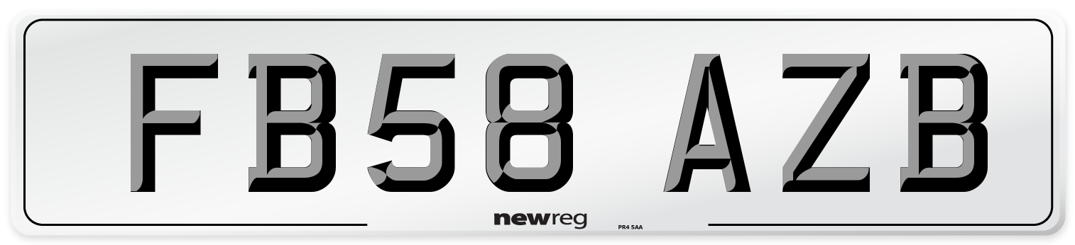 FB58 AZB Number Plate from New Reg